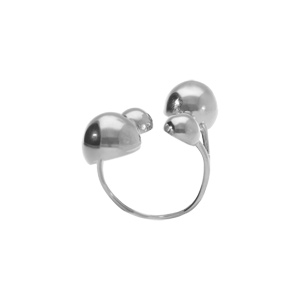 Bague ajustable en acier r�glable 4 boules - Vue 2