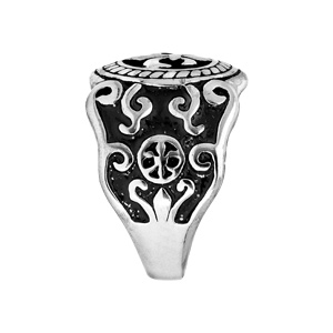 Chevali�re en acier patin� plateau avec fleur de lys - Vue 2