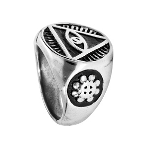 Chevali�re en acier plateau rond motif illuminati - Vue 2