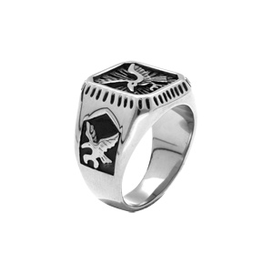 Chevali�re americaine en acier plateau carr� avec aigle - Vue 2