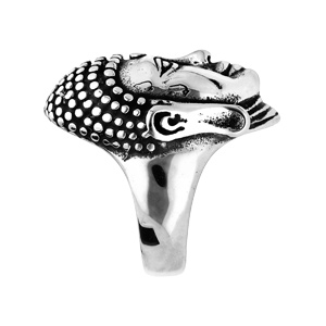 Chevali�re en acier t�te de bouddha - Vue 2