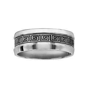 Alliance en acier structure H avec vis et gravure noire m�andres grecs - Vue 2