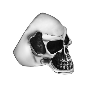 Chevali�re en acier t�te de mort noircie - Vue 2