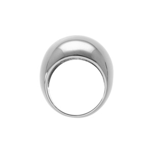 Bague en acier gros jonc bomb� lisse - Vue 2