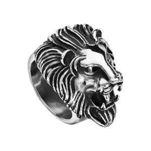 Chevali�re en acier patin� t�te de lion baiss�e - Vue 2