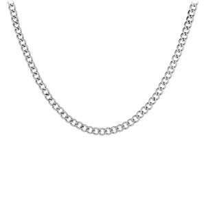 Cha�ne gourmette 4,5mm en acier satin�  - 55cm - Vue 2