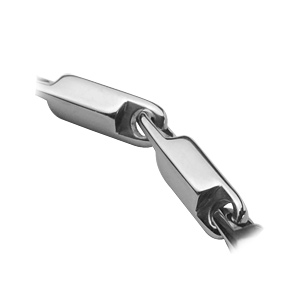 Cha�ne en acier mailles rectangles longueur 55cm - Vue 2