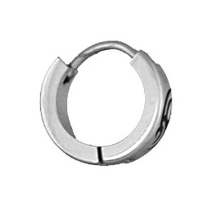 Cr�oles articul�es en acier avec gravure motif tribal noir - Vue 2