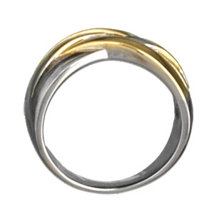 Bague bicolore 4 brins tress�s - Vue 2