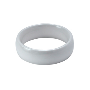 Alliance demi-jonc en c�ramique blanche 6mm - Vue 2