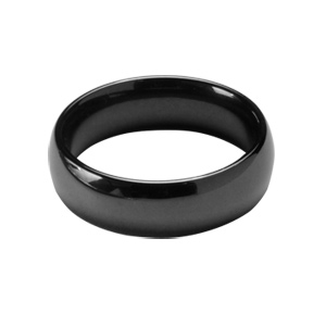 Alliance demi-jonc en c�ramique noire 6mm - Vue 2