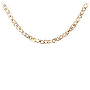 Cha�ne en vermeil maille forcat - 45cm  r�glable - Vue 2
