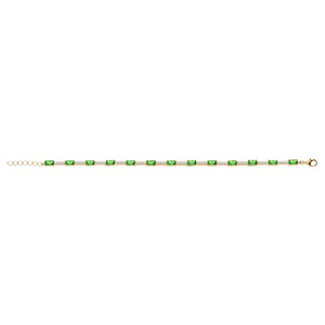 Bracelet en vermeil avec oxydes verts et blancs  - 17+2cm - Vue 2