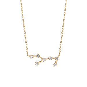 Collier en vermeil zodiaque constellation vierge oxydes blancs sertis longueur 42,5+2,5cm - Vue 2