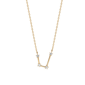Collier en vermeil zodiaque constellation verseau oxydes blancs sertis longueur 42,5+2,5cm - Vue 2