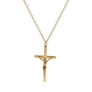 Collier en vermeil pendentif croix 39+4cm - Vue 2