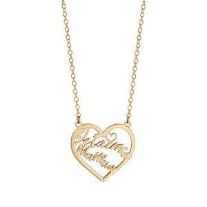 Collier en vermeil pendentif coeur �vid� d�coup� \