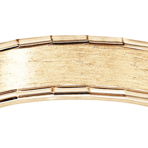 Alliance en vermeil 5mm avec bande satin�e au milieu et bords bossel�s brillants - Vue 2