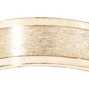 Alliance en vermeil 6mm avec bande satin�e au milieu et bords brillants - Vue 2