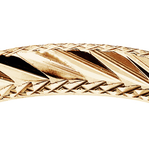 Alliance en vermeil 4mm bande cisel�e en biais au milieu et bords cisel�s - Vue 2