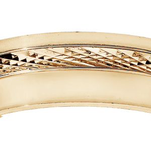 Alliance en vermeil diamant�e et partie lisse largeur 6mm - Vue 2