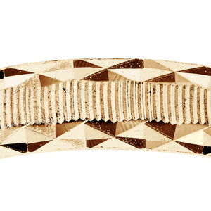 Alliance en vermeil diamant�e contour dentel� largeur 4mm - Vue 2