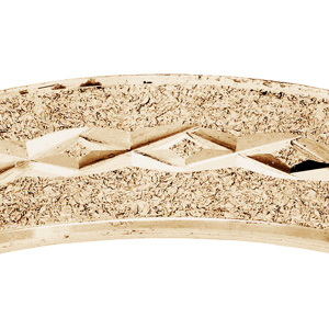 Alliance en vermeil granit�e et diamant�e crois�e largeur 5mm - Vue 2