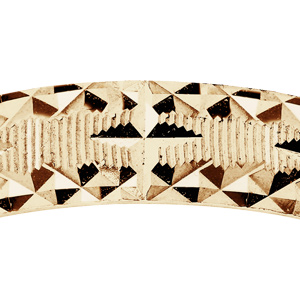 Alliance en vermeil diamant�e �toile avec striures largeur 4mm - Vue 2