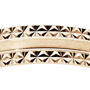 Alliance en vermeil lisse et bords diamant�s largeur 4mm - Vue 2