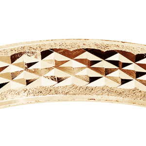 Alliance en vermeil diamant�e facett�e en X largeur 4mm - Vue 2