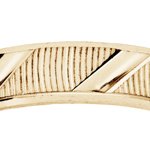 Alliance en vermeil diamant�e striee et biais largeur 4mm - Vue 2