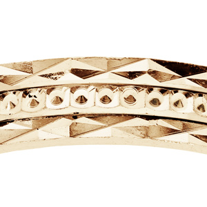 Alliance en vermeil diamant�e et finement cisel�e largeur 4mm - Vue 2