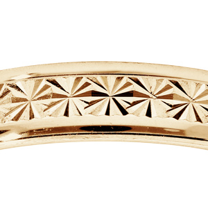 Alliance en vermeil diamant�e �toiles largeur 4mm - Vue 2