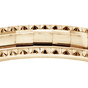 Alliance en vermeil diamant�e en carr� avec bord cisel� largeur 4mm - Vue 2