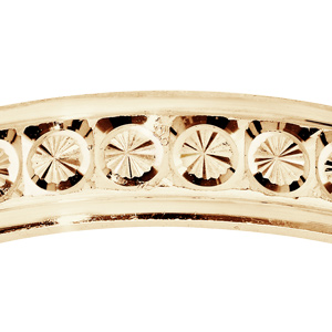 Alliance en vermeil diamant�e rond finement cisel� largeur 4mm - Vue 2