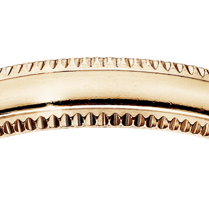 Alliance en vermeil 4mm avec bords cisel�s - Vue 2