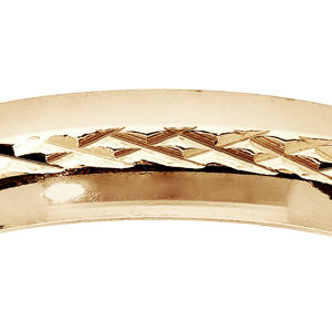 Alliance en vermeil 4mm avec bande cisel�e au milieu et bords brillants - Vue 2