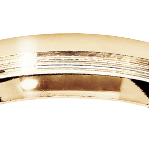 Alliance en vermeil 5mm avec bande rainur�e au milieu et bords brillants - Vue 2