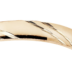 Alliance en vermeil diamant�e 2 traits en biais 3mm - Vue 2