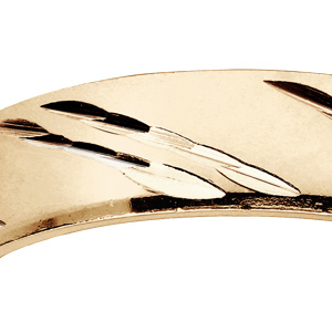 Alliance en vermeil diamant�e 2 traits biais largeur 5mm - Vue 2