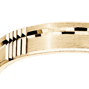 Alliance en vermeil diamant�e bross� largeur 4mm - Vue 2