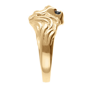 Chevalire lion en vermeil petit modle avec oxyde noir entre les dents - Vue 2