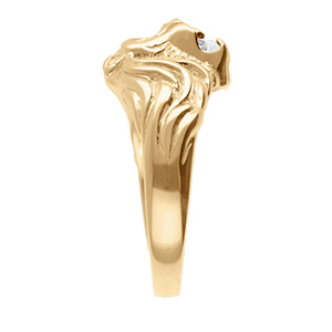 Chevali�re lion en vermeil petit mod�le avec oxyde blanc entre les dents - Vue 2