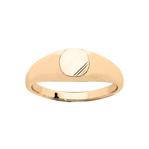 Chevali�re en vermeil petit plateau rond stri� dans le bas - Vue 2