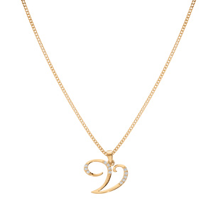 Collier en vermeil pendentif initiale V oxydes blancs sertis  - 42+3cm - Vue 2