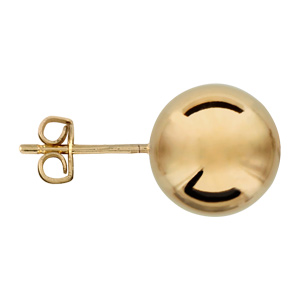 Boucles d\'oreilles en plaqu� or boule lisse de 10mm et fermoir poussette - Vue 2