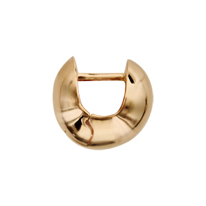 Boucles d\'oreilles en plaqu� or rond bomb� lisse et fermoir poussette - Vue 2
