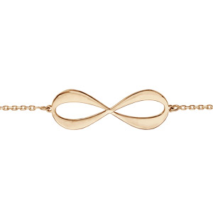 Bracelet en plaqu� or cha�ne symbole infini � graver 3 ou 4 pr�noms - longueur 16cm + 3cm de rallonge - Vue 2