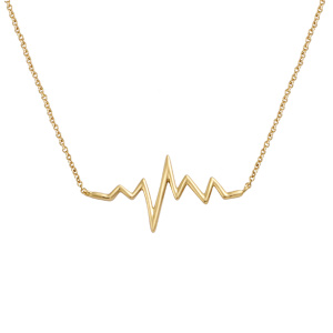 Collier plaqu� or pendentif ligne de vie - longueur 40+4cm - Vue 2