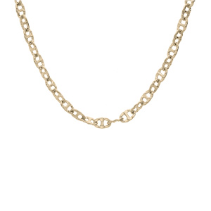 Collier en plaqu� or maille marine 40+5cm - Vue 2